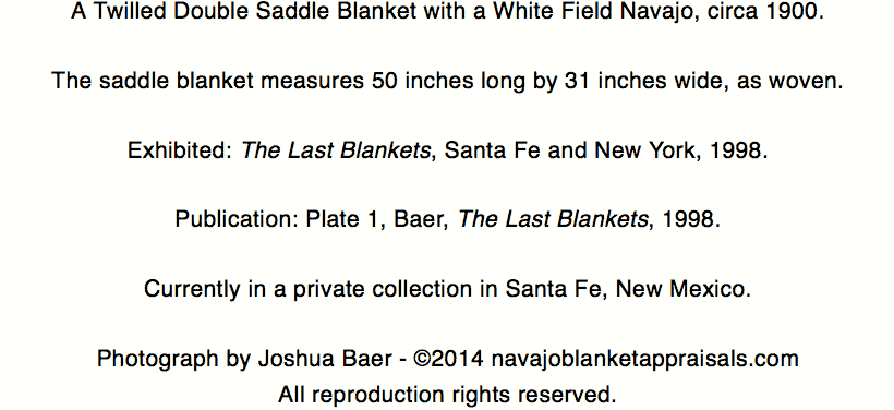 brown and white navajo double saddle blanket